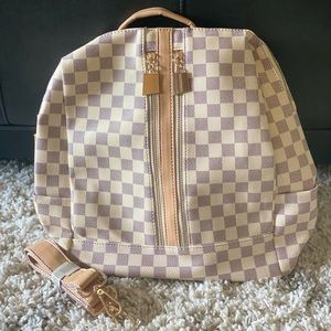 Checkered Backpack Purse